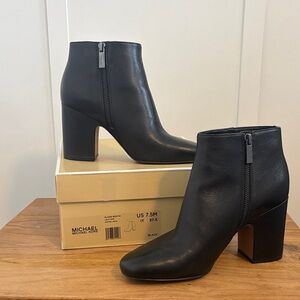 Michael Kors Black Leather Heeled Boots